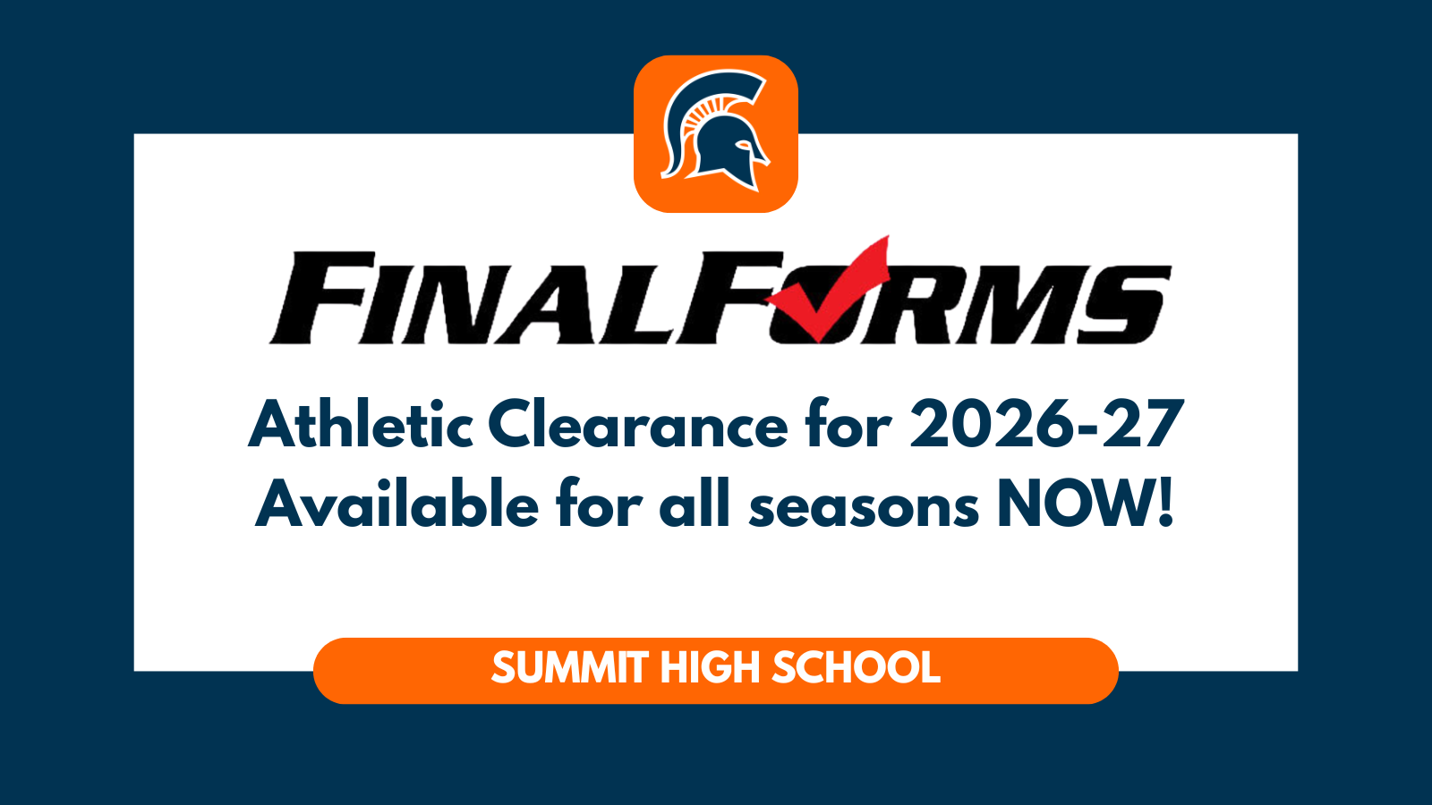 Final Forms for 2026-27 - Available Now
